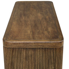 Pinstripe Woodtone Tambour 2 Door Cabinet - Ornate Home
