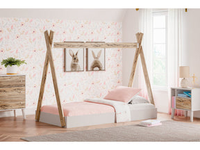 Piperton Two-tone Brown/White Tent Complete Twin Bed in Box (Online Special Price) - Ornate Home