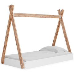 Piperton Two-tone Brown/White Tent Complete Twin Bed in Box - Ornate Home