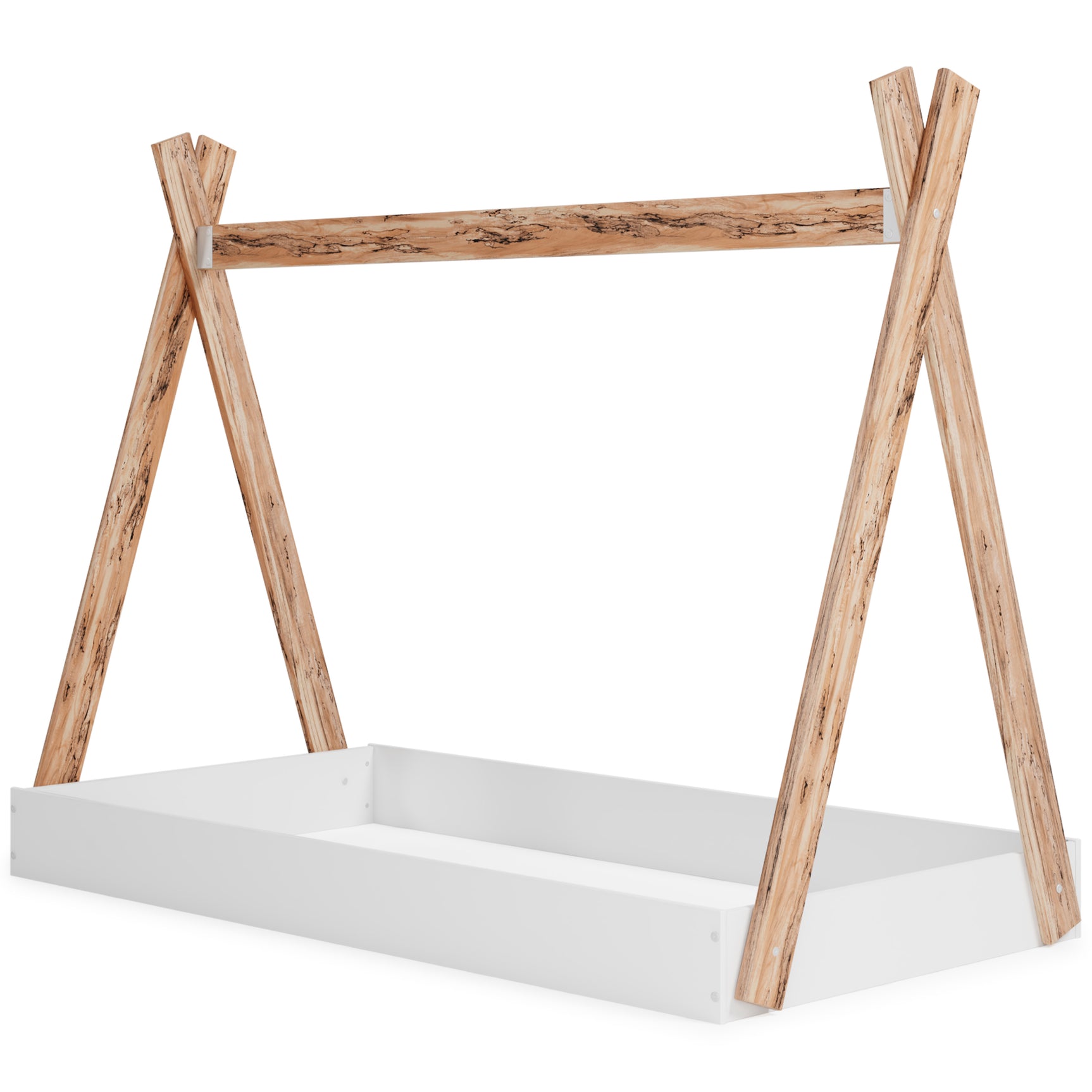 Piperton Two-tone Brown/White Tent Complete Twin Bed in Box - Ornate Home