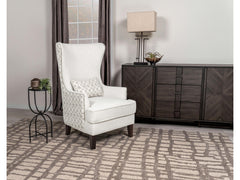 Pippin Latte Upholstered High Wingback Accent Chair - Ornate Home