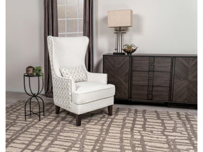 Pippin Latte Upholstered High Wingback Accent Chair - Ornate Home