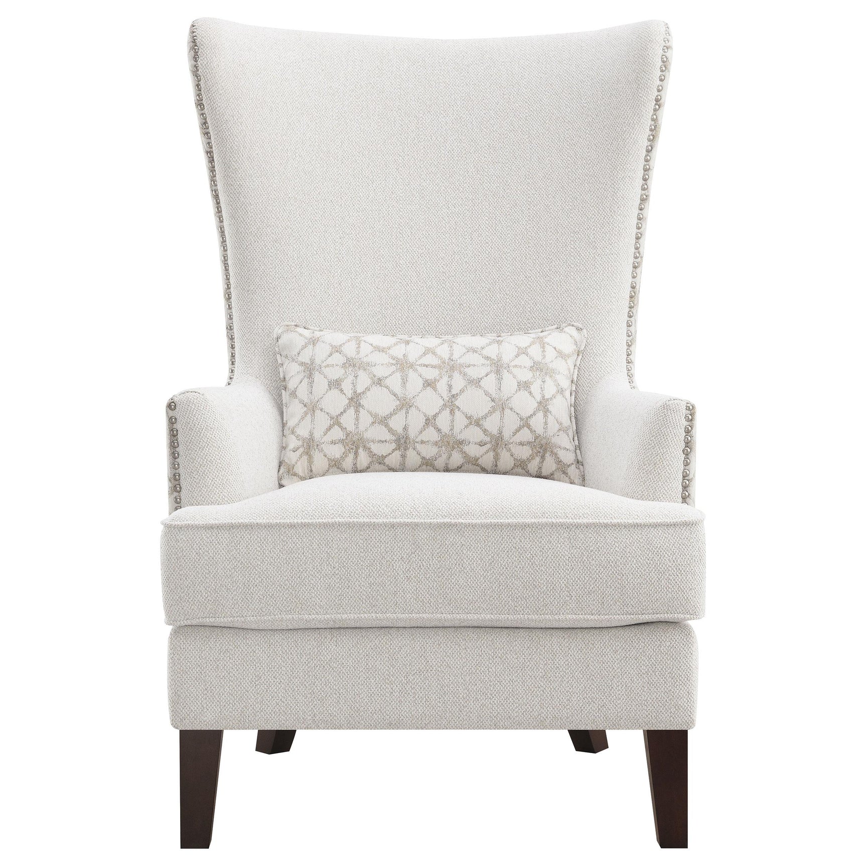Pippin Latte Upholstered High Wingback Accent Chair - Ornate Home