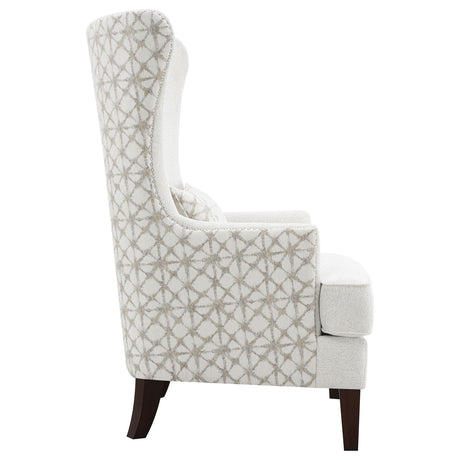 Pippin Latte Upholstered High Wingback Accent Chair - Ornate Home