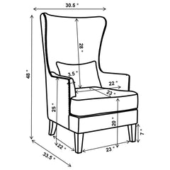 Pippin Latte Upholstered High Wingback Accent Chair - Ornate Home