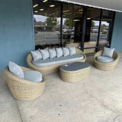 Pismo Gray Outdoor Seating Group w/ Coffee Table / 4pc - Ornate Home