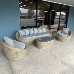 Pismo Gray Outdoor Seating Group w/ Coffee Table / 4pc - Ornate Home