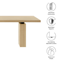 Piston Natural 82" Rectangular Wood Dining Table - Ornate Home