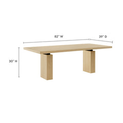 Piston Natural 82" Rectangular Wood Dining Table - Ornate Home