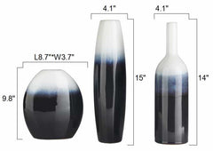 Pitfour Blue White Ceramic Outdoor Vase Set - Ornate Home