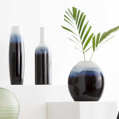 Pitfour Blue White Ceramic Outdoor Vase Set - Ornate Home