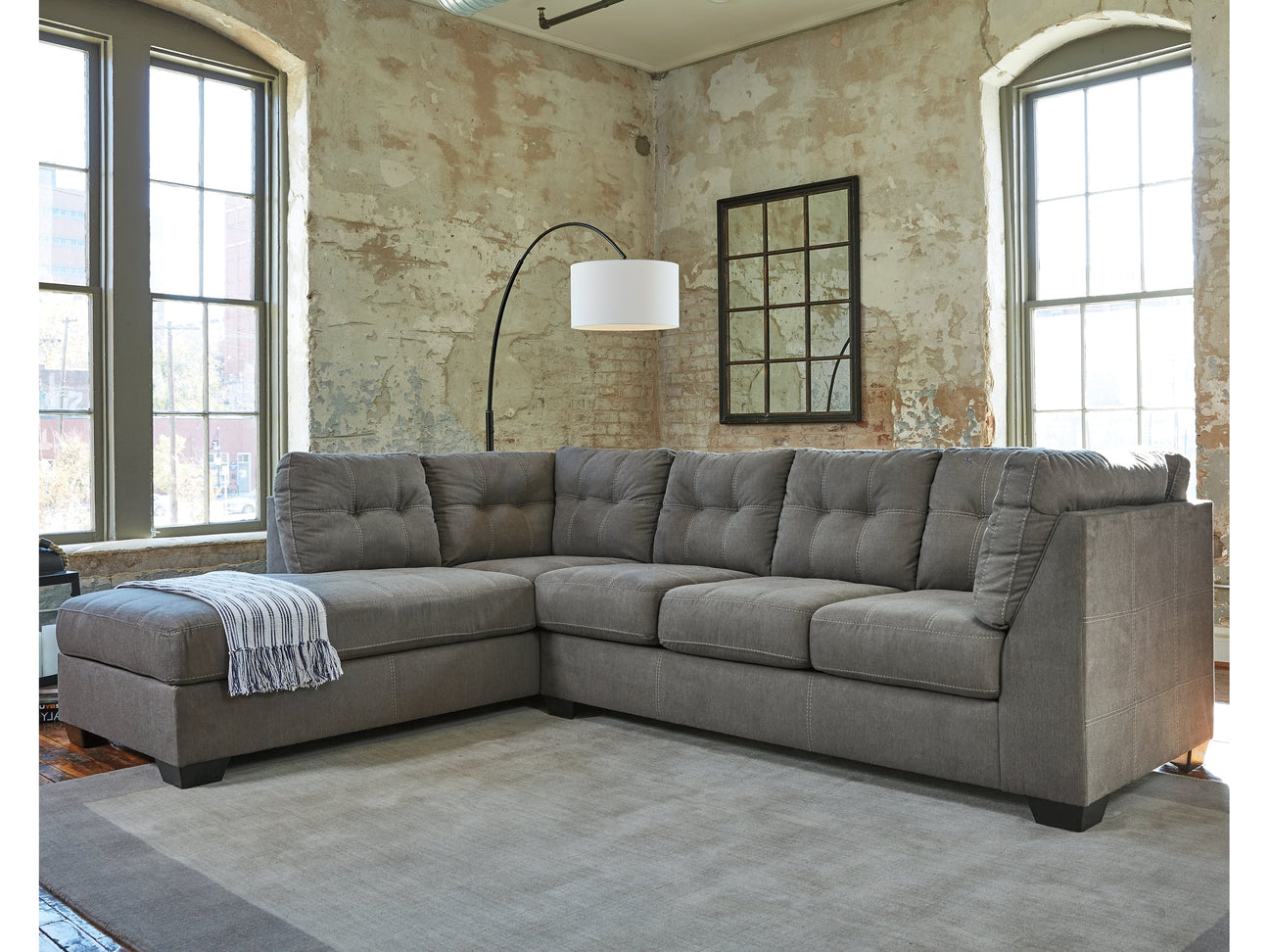 Pitkin Slate 2-Piece Sectional with Chaise - Ornate Home