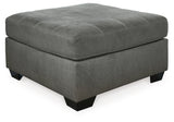 Pitkin Slate Oversized Accent Ottoman - Ornate Home