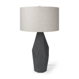 Piven Black/Gray Textured Ceramic Table Lamp - Ornate Home
