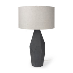 Piven Black/Gray Textured Ceramic Table Lamp - Ornate Home