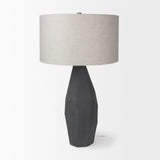 Piven Black/Gray Textured Ceramic Table Lamp - Ornate Home