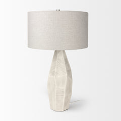 Piven White with Antiqued Wash Textured Ceramic Table Lamp - Ornate Home