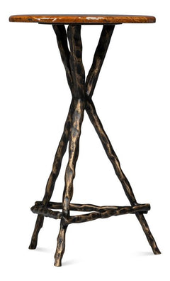 Planter's Brown/Brass Side Table - Ornate Home