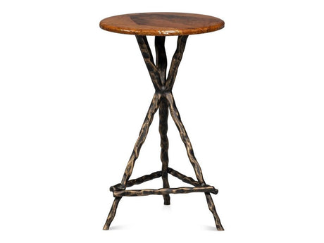 Planter's Brown/Brass Side Table - Ornate Home