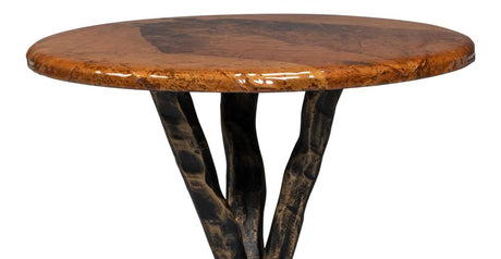 Planter's Brown/Brass Side Table - Ornate Home