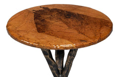 Planter's Brown/Brass Side Table - Ornate Home