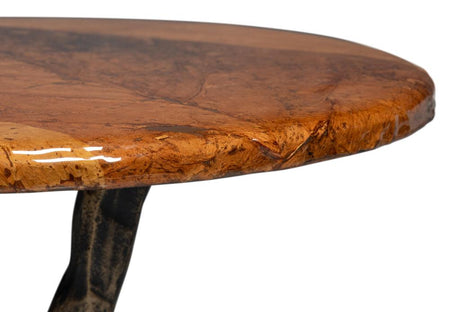 Planter's Brown/Brass Side Table - Ornate Home