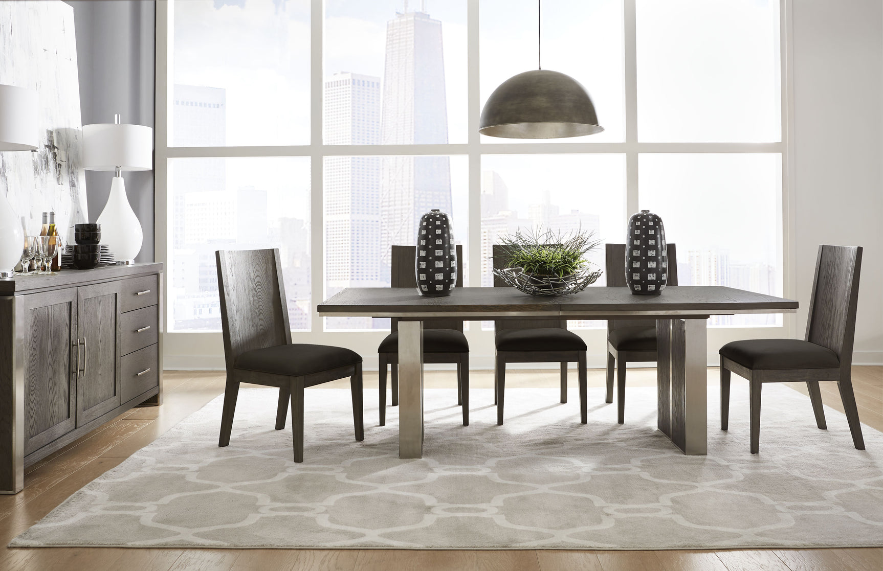 Plata Extension Dining Table in Thunder Grey - Ornate Home