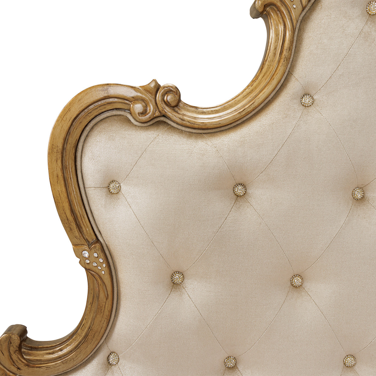 Platine de Royale Antique Platinum/Champagne Panel Bed - Ornate Home