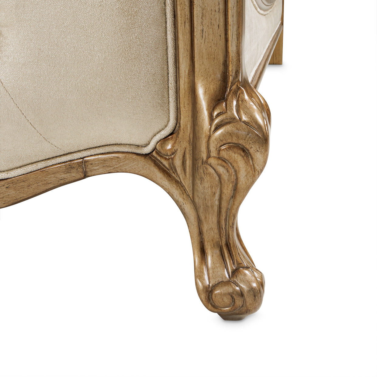 Platine de Royale Antique Platinum/Champagne Panel Bed - Ornate Home