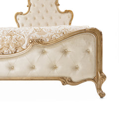 Platine de Royale Antique Platinum/Champagne Panel Bed - Ornate Home