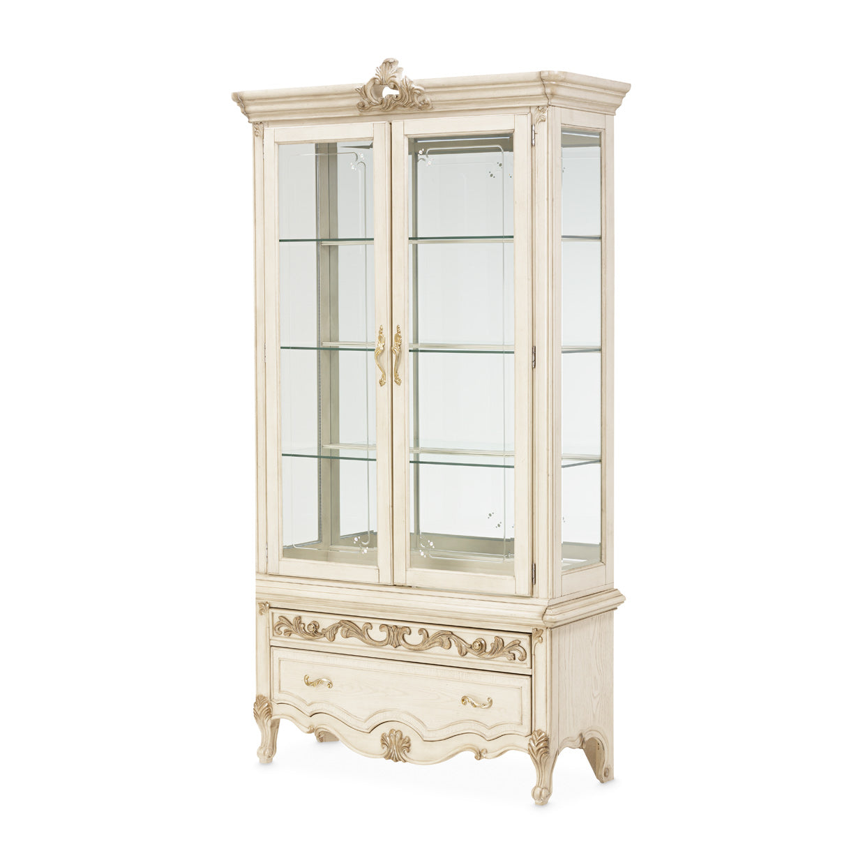 Platine de Royale Champagne Curio Cabinet - Ornate Home