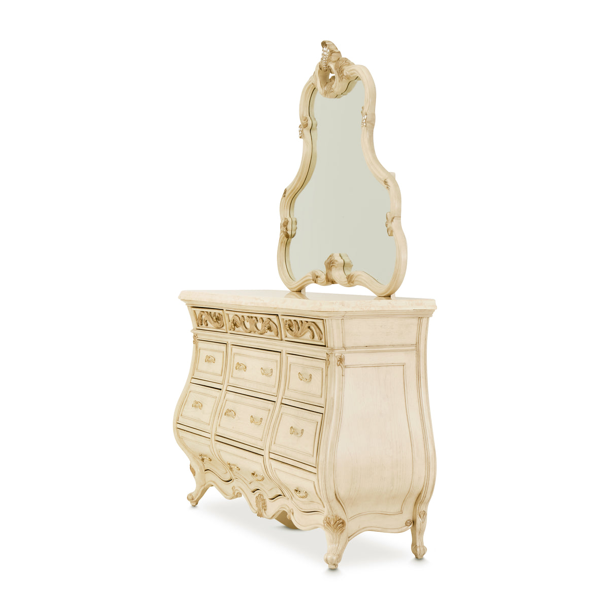 Platine de Royale Champagne Dresser with Mirror