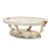 Platine de Royale Champagne Oval Cocktail Table - Ornate Home