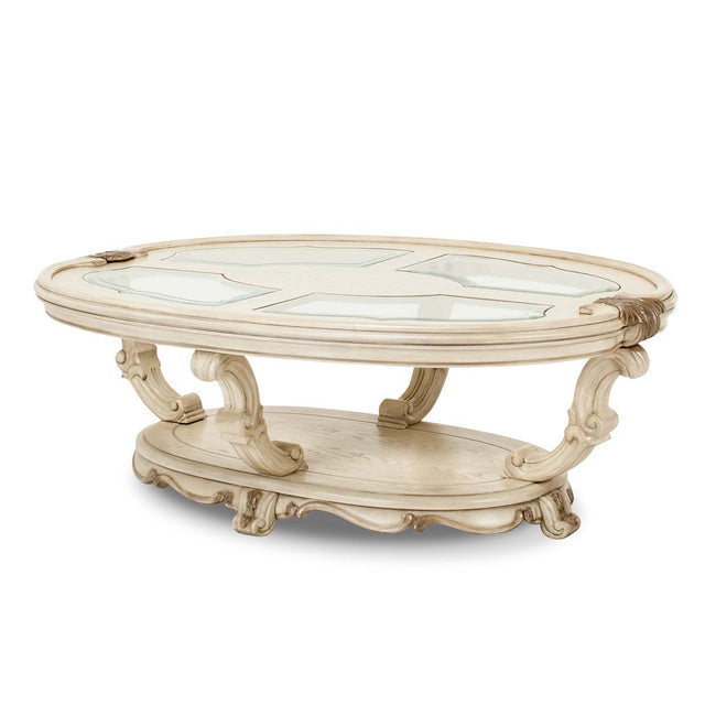Platine de Royale Champagne Oval Cocktail Table - Ornate Home