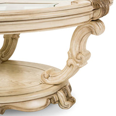 Platine de Royale Champagne Oval Cocktail Table - Ornate Home
