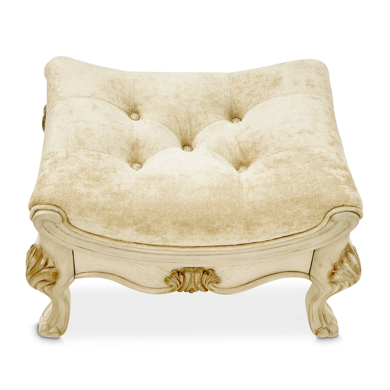 Platine de Royale Champagne Vanity Bench - Ornate Home