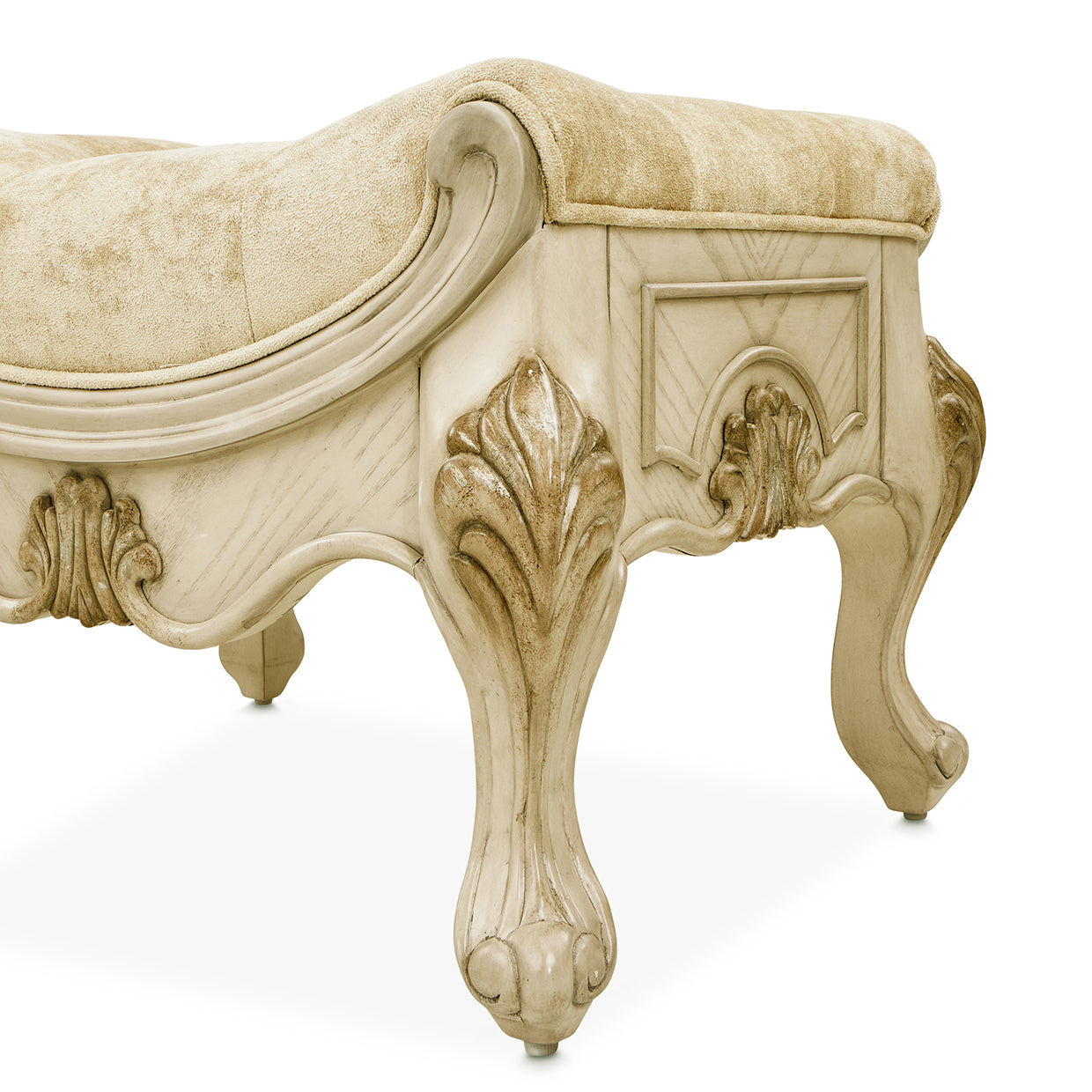 Platine de Royale Champagne Vanity Bench - Ornate Home