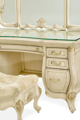 Platine de Royale Champagne Vanity Set with Mirror and Bench