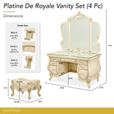 Platine de Royale Champagne Vanity Set with Mirror and Bench
