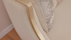 Platinum Manor Beige/Gold Trim Sofa / HD-S6127 - Ornate Home