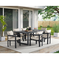 Playa Dark Grey 7-Piece Standard Height Outdoor Dining Set