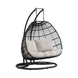 Playa Dark Grey/Olefin Beige Outdoor Double Swing Egg Chair - Ornate Home