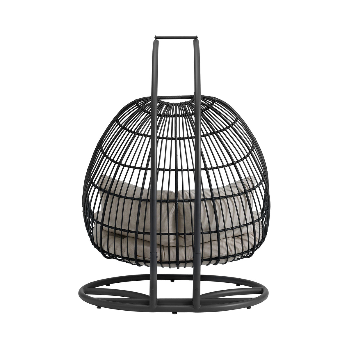 Playa Dark Grey/Olefin Beige Outdoor Double Swing Egg Chair - Ornate Home