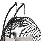 Playa Dark Grey/Olefin Beige Outdoor Double Swing Egg Chair - Ornate Home
