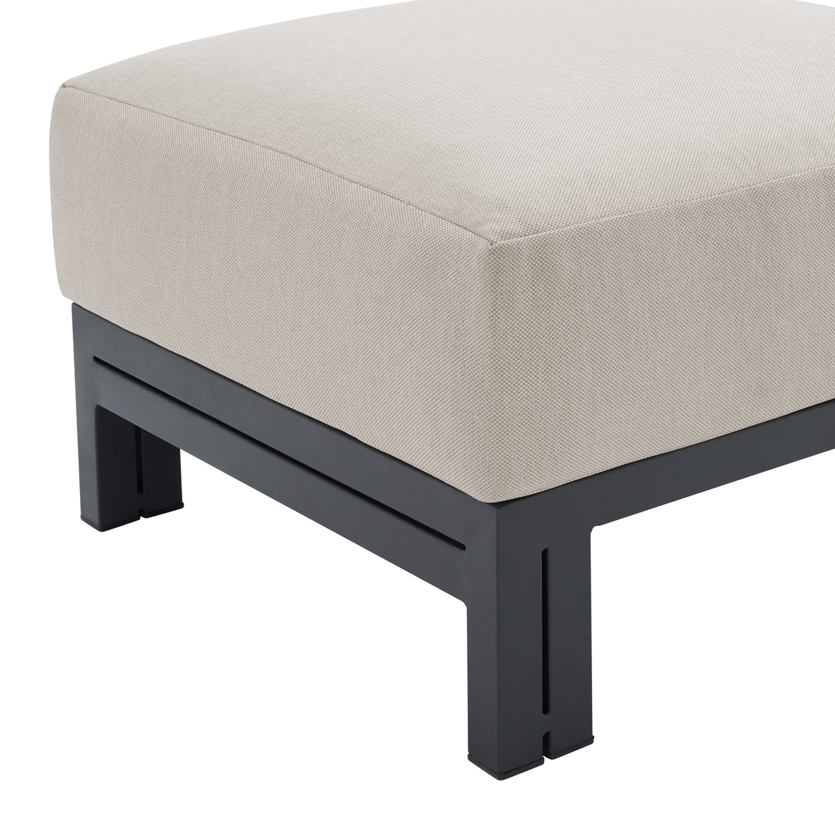 Playa Dark Grey/Olefin Beige Outdoor Ottoman - Ornate Home