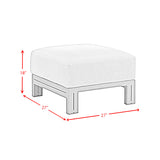 Playa Dark Grey/Olefin Beige Outdoor Ottoman - Ornate Home