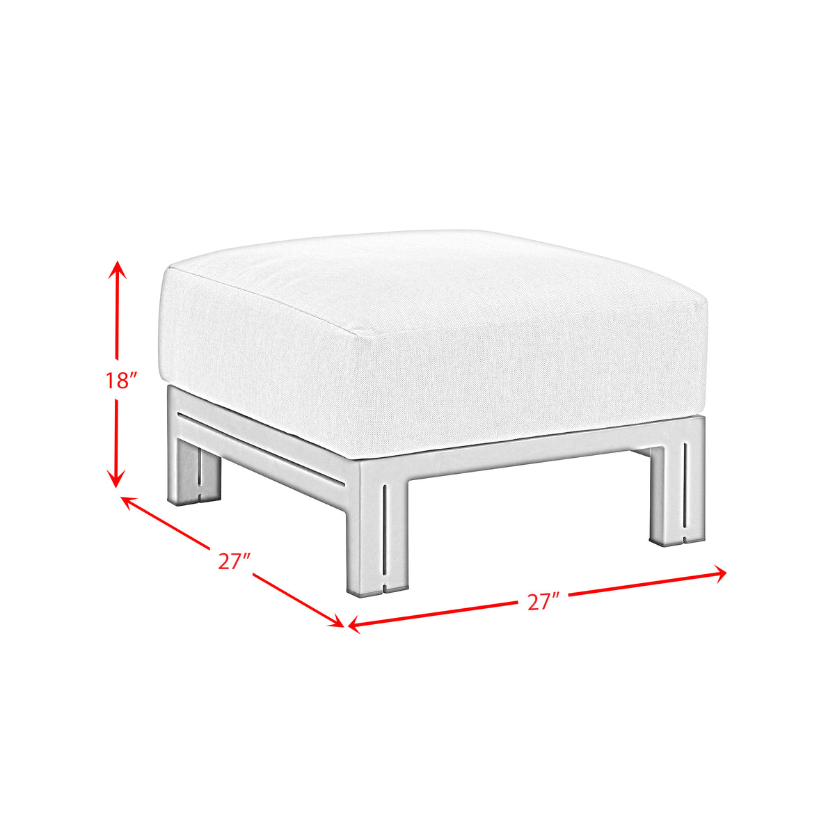 Playa Dark Grey/Olefin Beige Outdoor Ottoman - Ornate Home