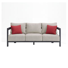 Playa Dark Grey/Olefin Beige Outdoor Sofa with 2 Pillows - Ornate Home