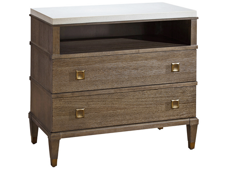 Playlist Brown/White Two Drawer Nightstand - Ornate Home