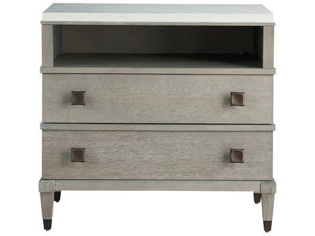 Playlist Gray/White Two Drawer Nightstand - Ornate Home